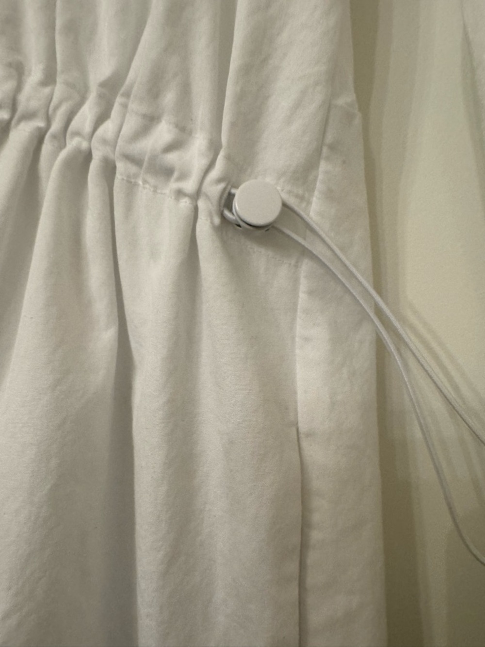 Vince White Long-Sleeve Button Shirt Dress with Drawstring Waist - Picture 3 of 4